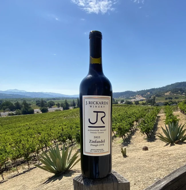Bottle of J. Rickards Winery- 2022 Zinfandel Triangle